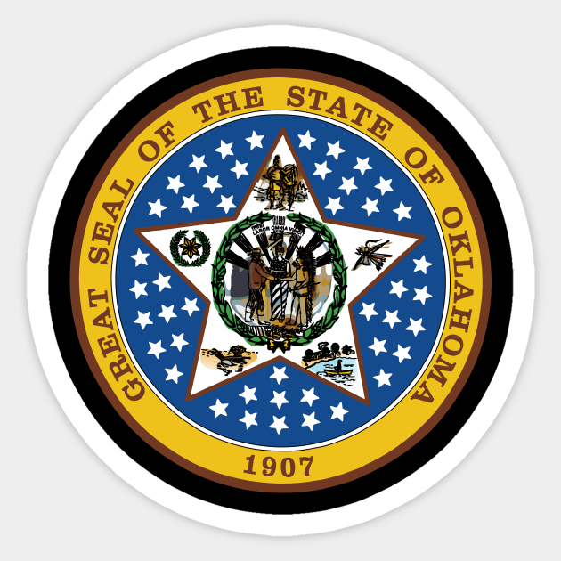 Seal of Oklahoma Sticker by Flags of the World